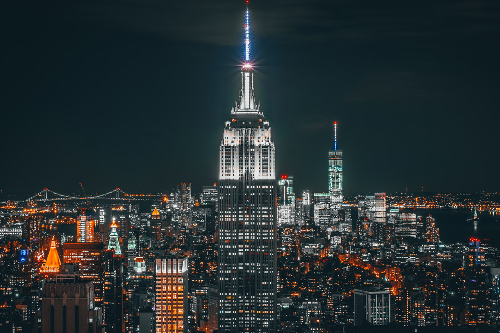 Empire State Building, a top attraction to see at night in NYC.