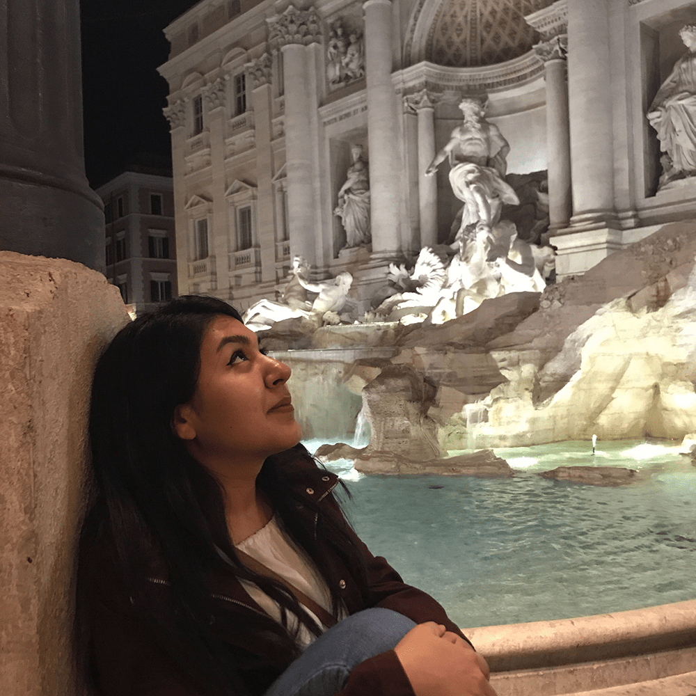 Vanessa at the Trevi Fountain in Rome