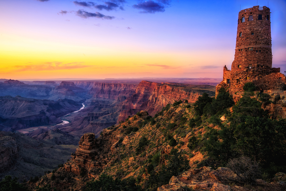 sunset on the south rim of the grand canyon