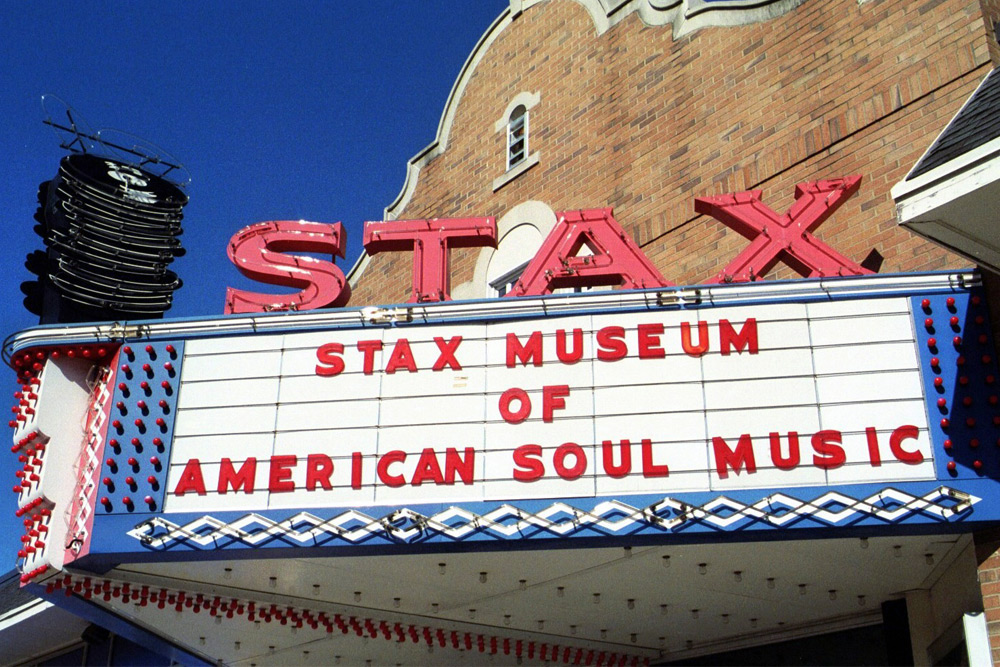 The Stax Museum sign in Memphis--a city that's known for its music scene